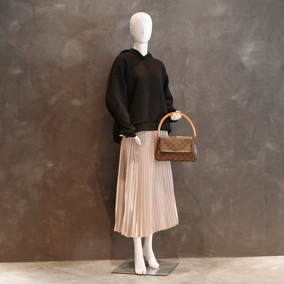 Louis Vuitton Mini Looping Shoulder Bag Handbag 2way Monogram Brown - Picture 5 of 8